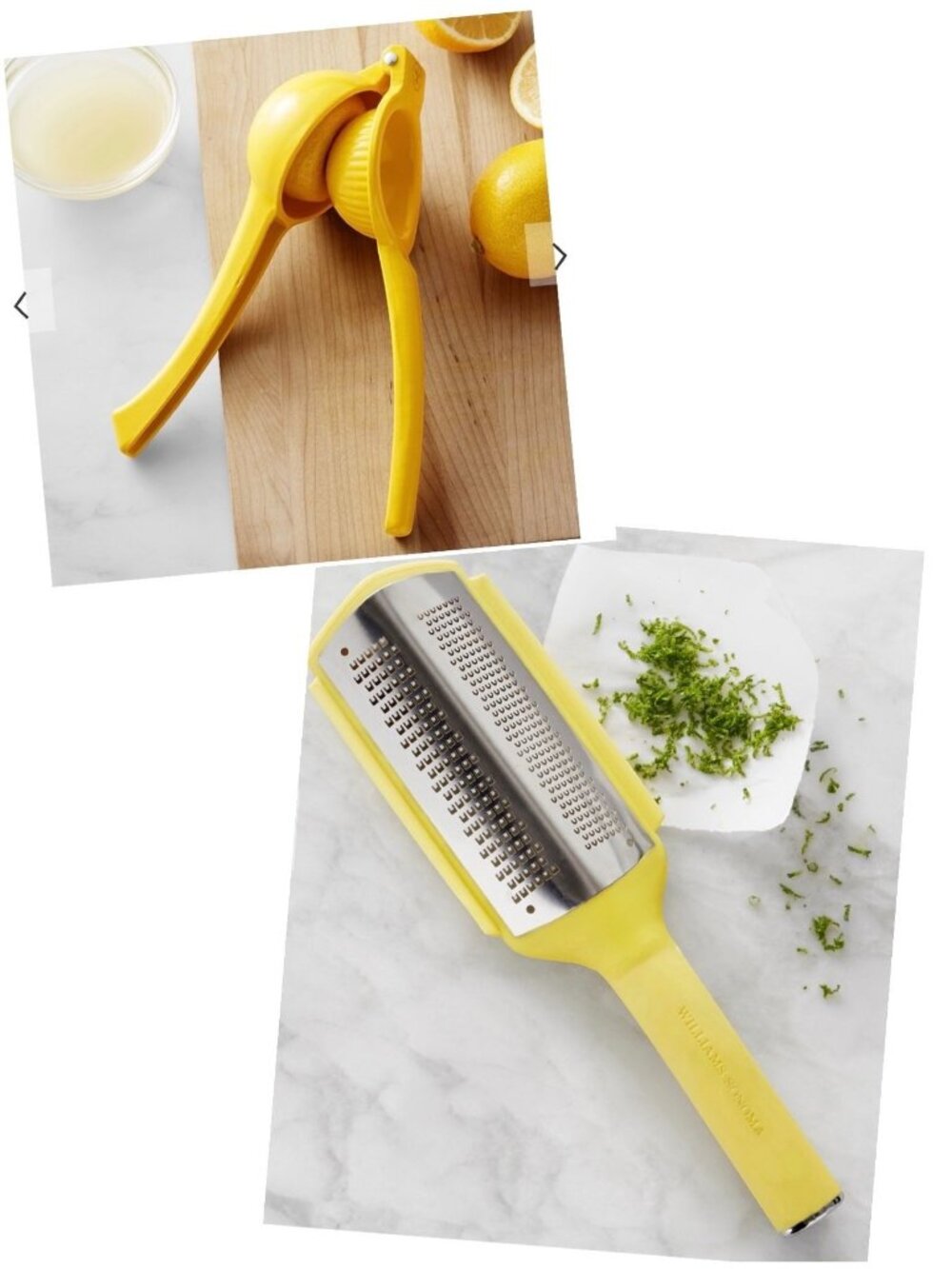Williams Sonoma Yellow Citrus Press & Zester Grater Set Durable Kitchen Tools Fo
